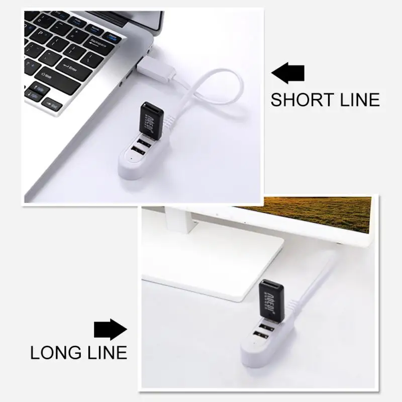One For Three Brand New 3-Port Multi-USB Hub 5V Splitter, Charger Extension Cable External Extension Cable USB3.0 Splitter Hub thumbnail 4