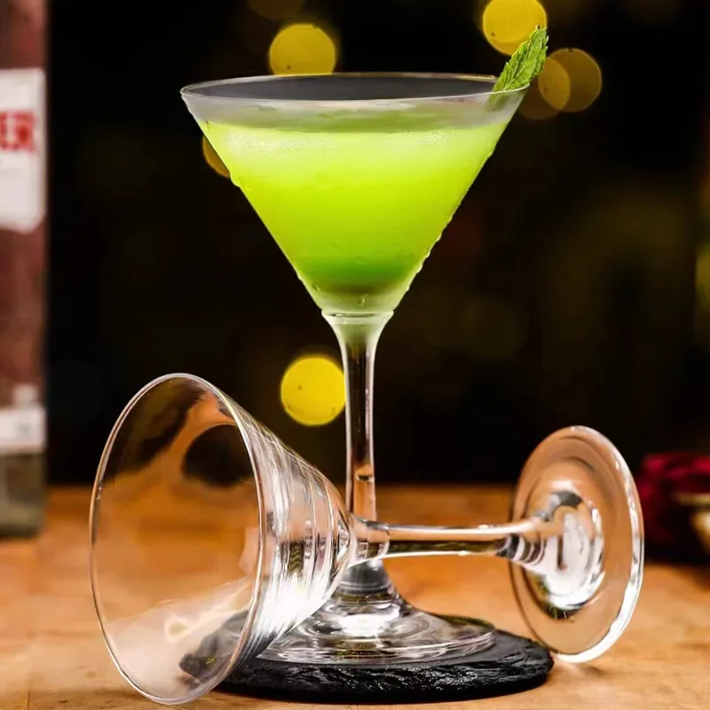 Triangle Glass Cocktail Glass Martini Creative Tall Glass Bar Classic Mixers thumbnail 3