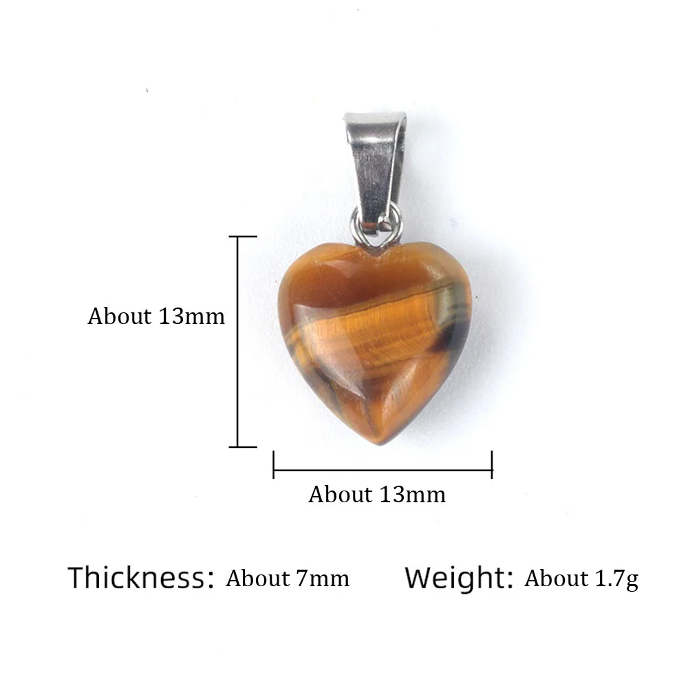 1pc 13mm Heart Pendant Natural Stone Crystal Agate Quartz Charms for Jewelry Making Supplies DIY Necklace Earrings Accessories thumbnail 2