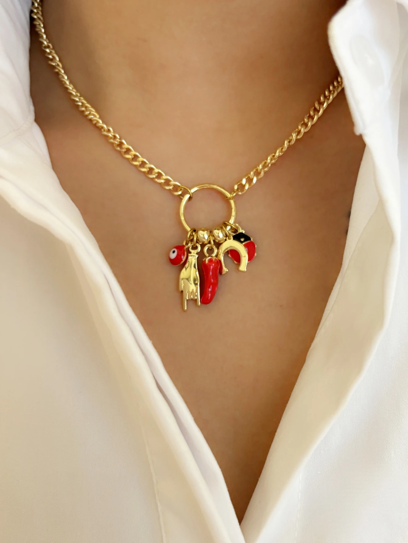 Charm Clavicle Chain Devil's Eye Chili Pendant Women's Necklace Party Jewelry Accessories