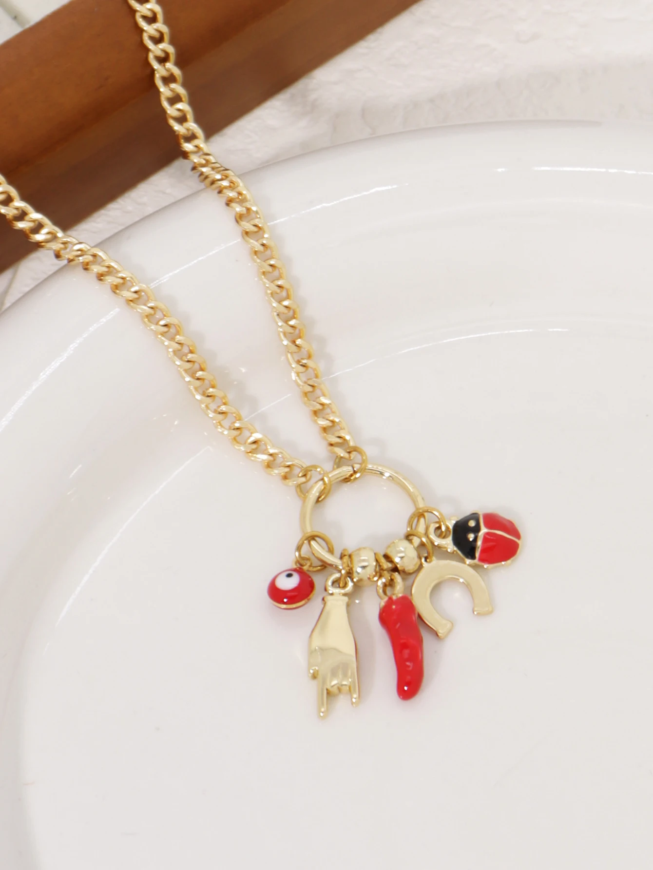 Charm Clavicle Chain Devil's Eye Chili Pendant Women's Necklace Party Jewelry Accessories thumbnail 2