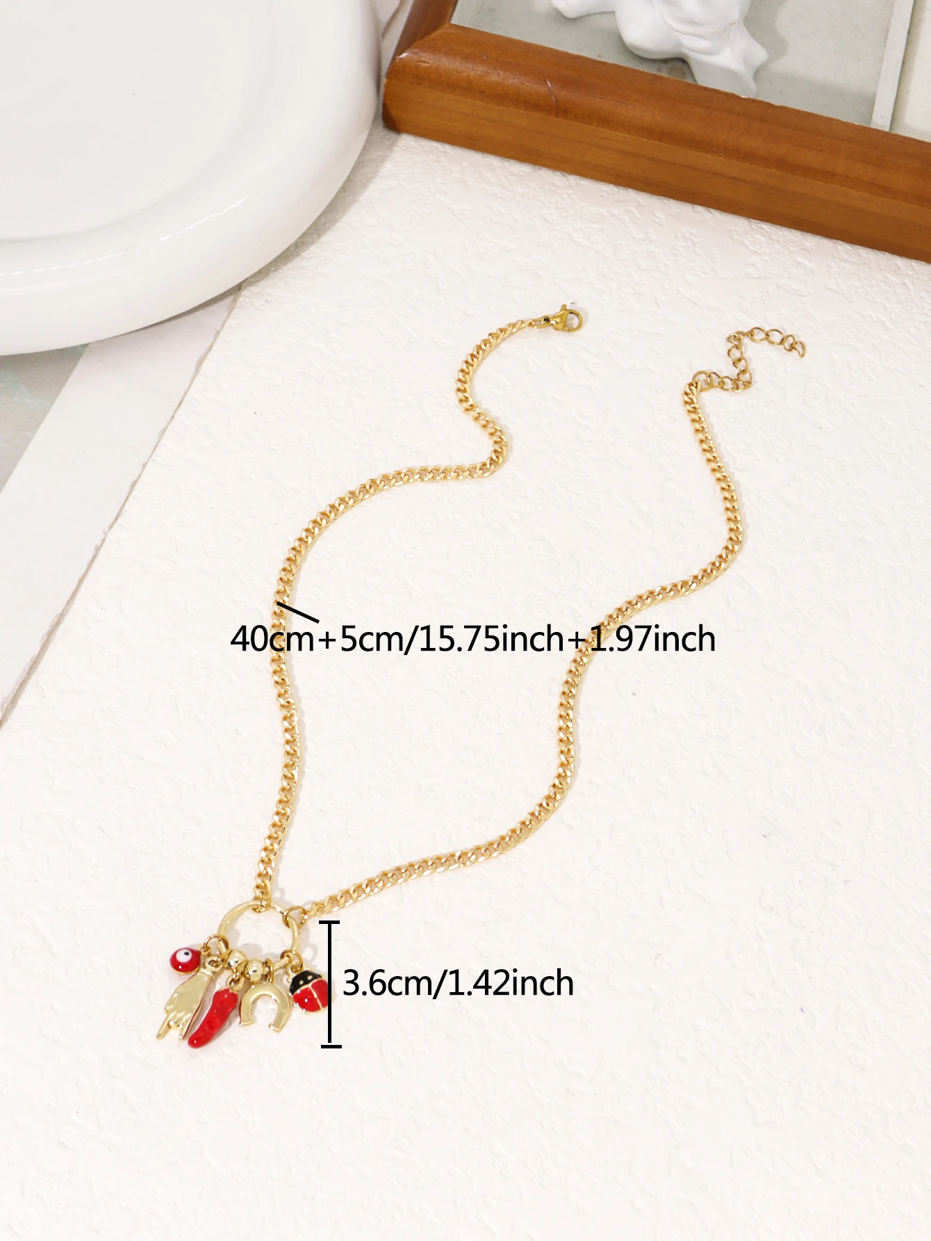 Charm Clavicle Chain Devil's Eye Chili Pendant Women's Necklace Party Jewelry Accessories thumbnail 5