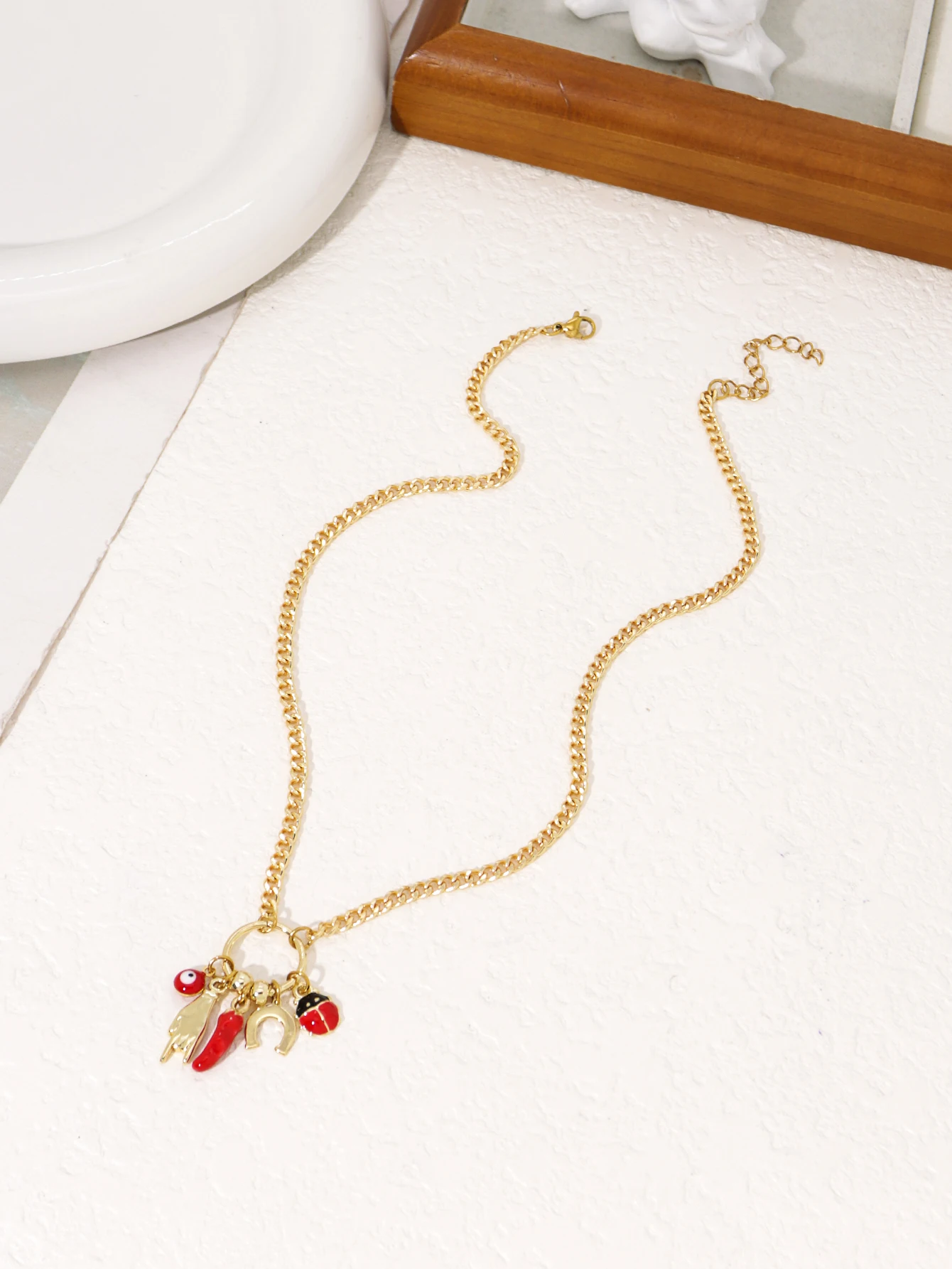 Charm Clavicle Chain Devil's Eye Chili Pendant Women's Necklace Party Jewelry Accessories thumbnail 3