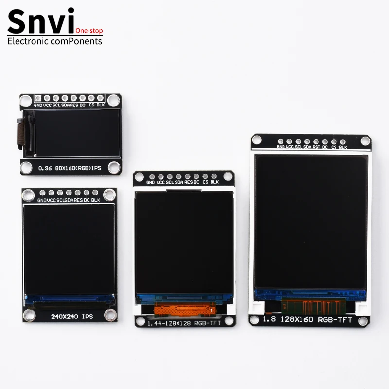 Snvi TFT IPS LCD Display Module 0.96/1.3/1.44/1.8 inch 7P SPI Interface ST7735 ST7789 Driver Color Screen for Arduino ESP32