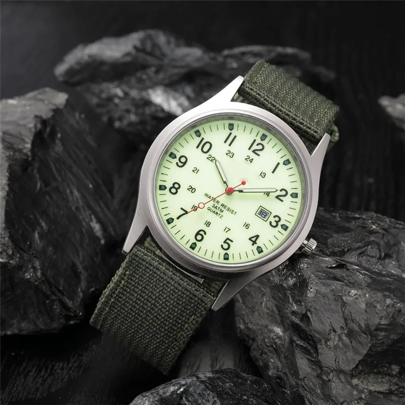 Boys Brand Cheap Watches Men Fashion Casual Nylon Band Sports Army Gifts Date Quartz Wrist Watch Fluorescent Relogio Masculino thumbnail 5