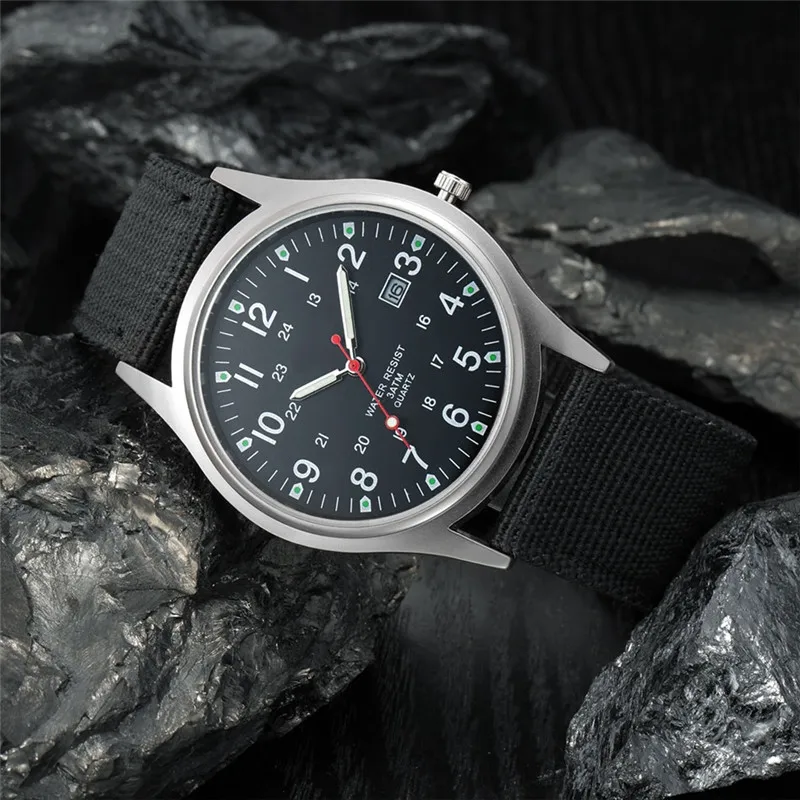 Boys Brand Cheap Watches Men Fashion Casual Nylon Band Sports Army Gifts Date Quartz Wrist Watch Fluorescent Relogio Masculino thumbnail 6