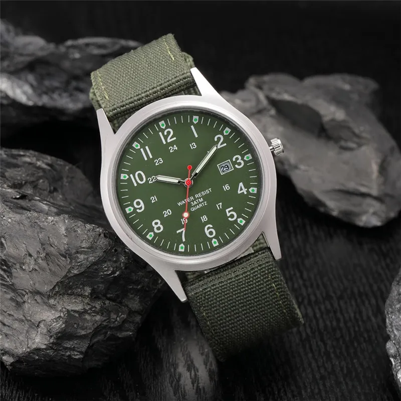 Boys Brand Cheap Watches Men Fashion Casual Nylon Band Sports Army Gifts Date Quartz Wrist Watch Fluorescent Relogio Masculino thumbnail 3