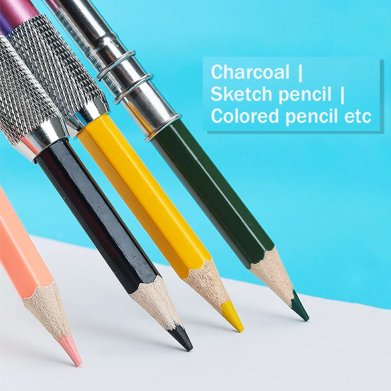 Adjustable Metal Anti-slip Pencil Lengthener Pencil Extender Holder for Colored Sketch Pencils School Office Stationery Supplies thumbnail 4