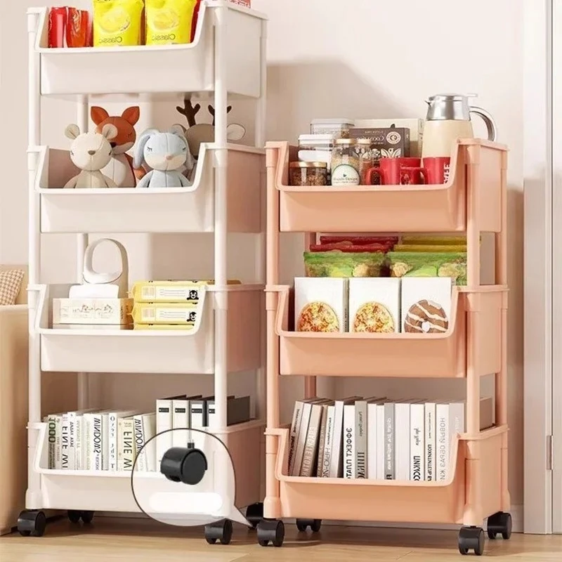 Trolley Bookshelf Kitchen Storage Slit Storage Cabinet Bathroom Living Room Home Organizer Rack Kitchen Corner Narrow thumbnail 5