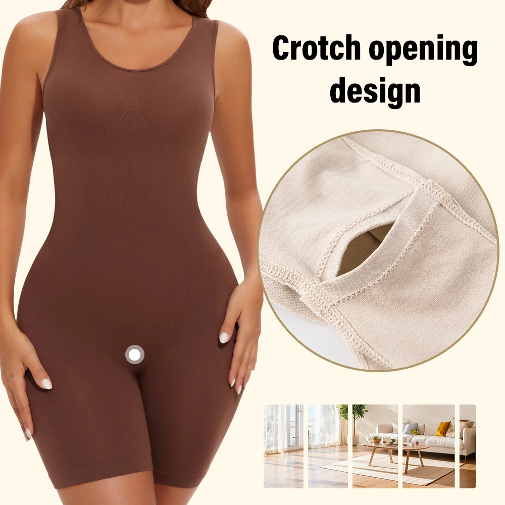 POKARLA Sexy Bodysuits Full Coverage Shapewear Thigh Slim Body Suit Wide Shoulder Body Shaper Jumpsuit Seamless Shapers Slimmer thumbnail 4