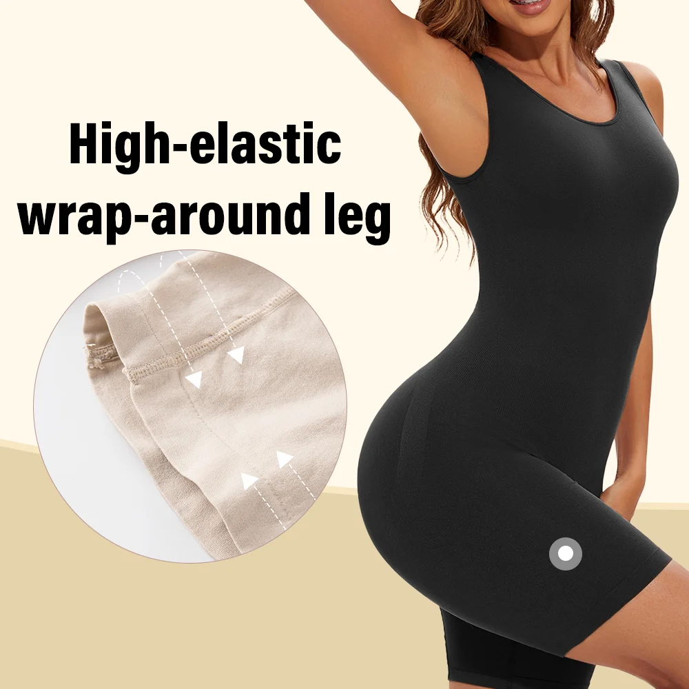 POKARLA Sexy Bodysuits Full Coverage Shapewear Thigh Slim Body Suit Wide Shoulder Body Shaper Jumpsuit Seamless Shapers Slimmer thumbnail 6