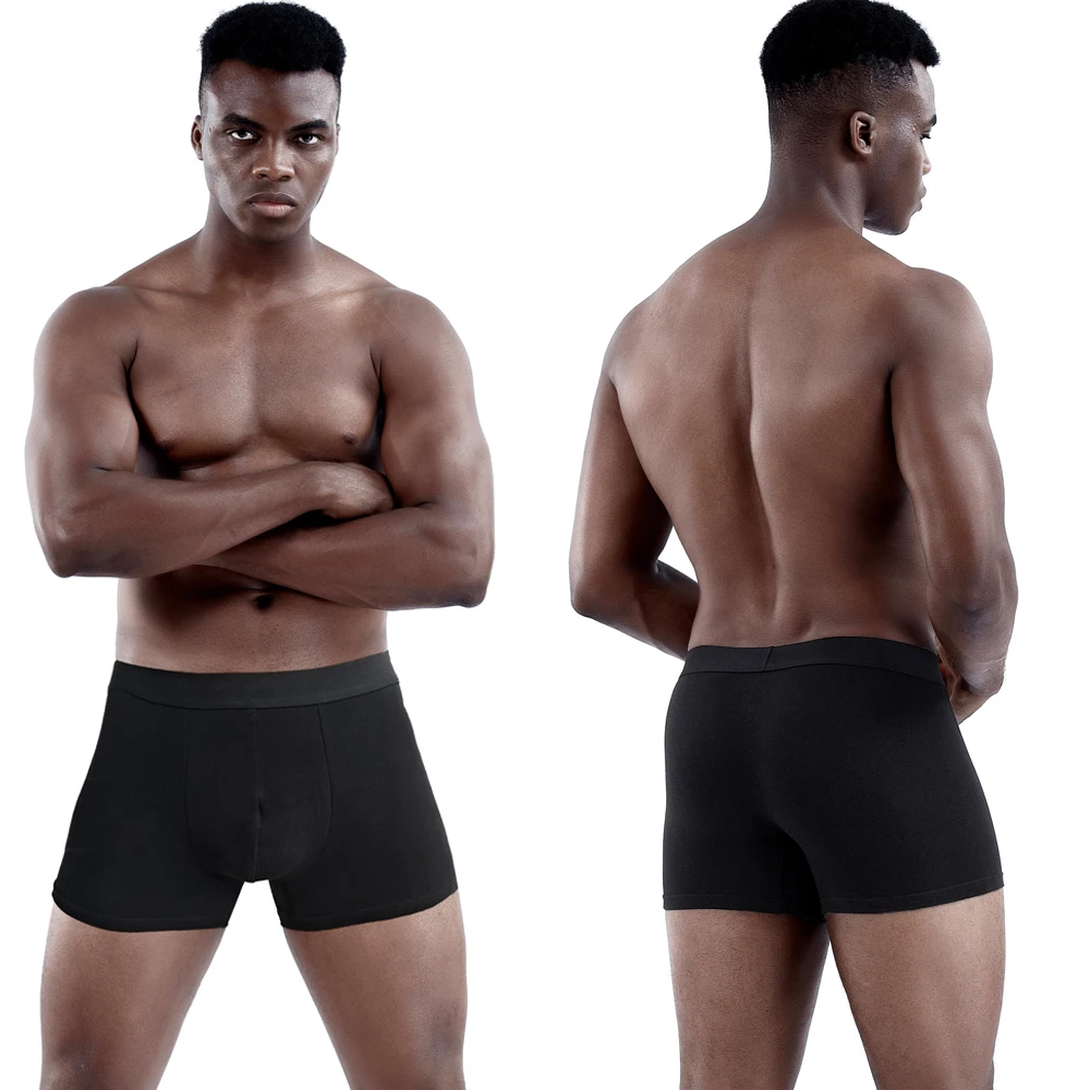 4pcs black Mens Underware Men Boxer shorts Cotton Underwear for man Boxers Sexy Male Underpants Men's Panties Brand thumbnail 2