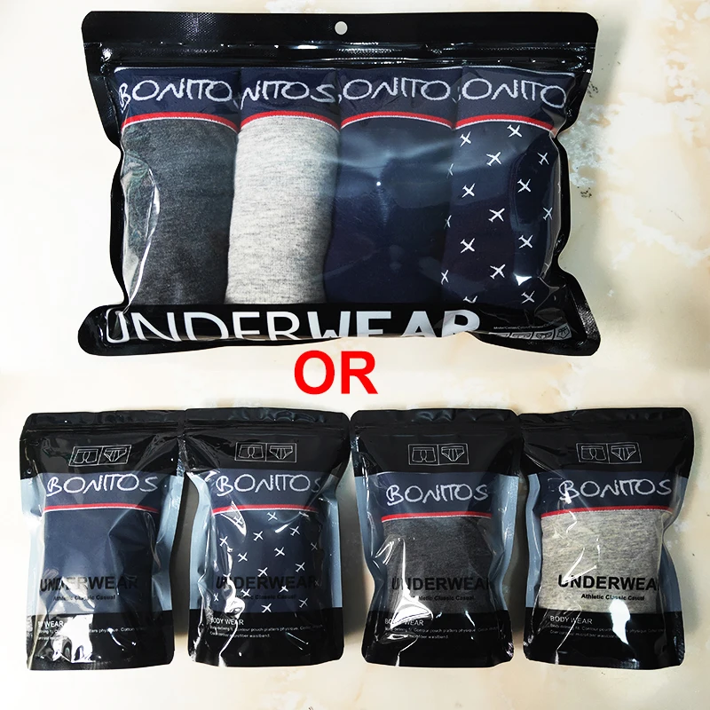 4pcs black Mens Underware Men Boxer shorts Cotton Underwear for man Boxers Sexy Male Underpants Men's Panties Brand thumbnail 5