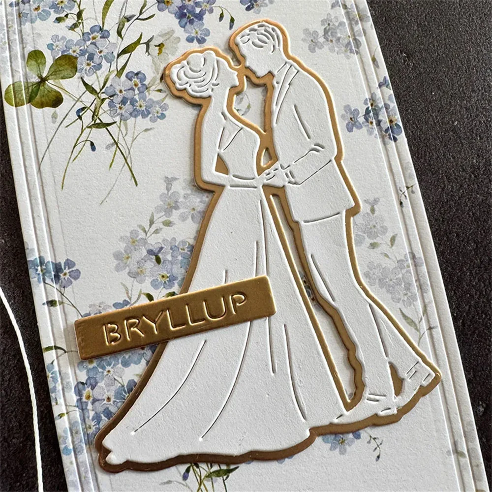 Simple and Basic Texts Clear Stamps Wedding Couple Metal Craft Cutting Dies Sentiments Stamp DIY Scrapbook Handmade Embossing thumbnail 4