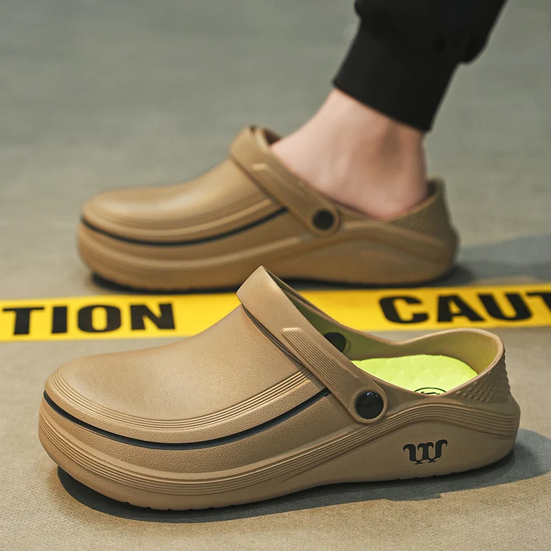 Men Sandals Garden Clogs Waterproof Anti-Slip Oil-Resistant Chef Shoes Comfortable  Slippers Women Workers Outdoor Fishing Shoes thumbnail 4