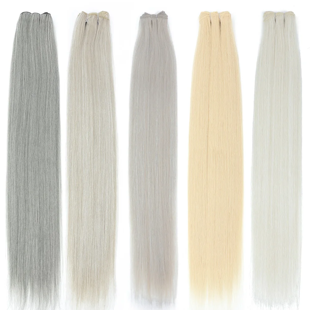 30 Inches Synthetic Hair Bundles 150g 200g Bone Straight Soft Hair Weaving 27-613 Piano Blonde Ombre Brown Natural Sew In Weft thumbnail 3