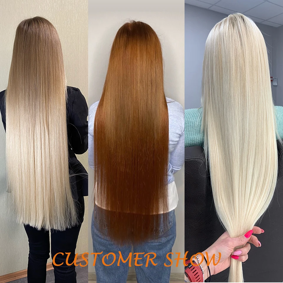 30 Inches Synthetic Hair Bundles 150g 200g Bone Straight Soft Hair Weaving 27-613 Piano Blonde Ombre Brown Natural Sew In Weft thumbnail 6
