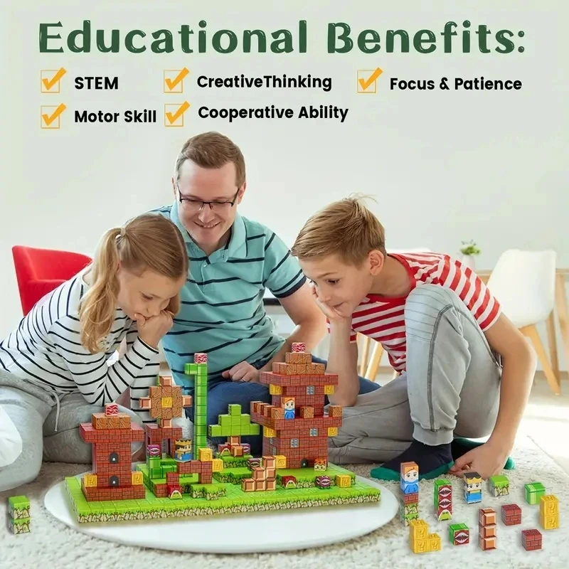 Magnetic Building Blocks Magnet Set For Boys Girls Age 3+ Diy Model Child Kids Montessori Sensory Toys thumbnail 2
