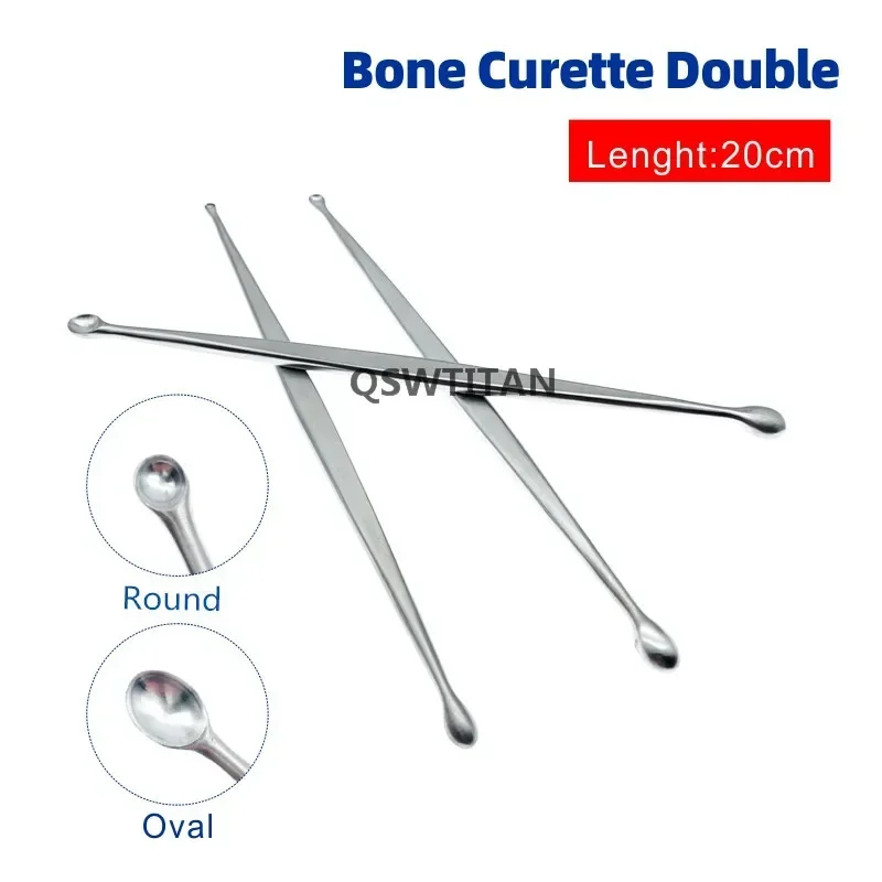 Orthopedic Steel  Double End Oval Round Bone Curette Volkman Bone Curette Veterinary orthopedics Instruments