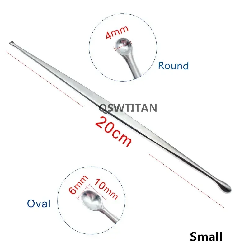 Orthopedic Steel  Double End Oval Round Bone Curette Volkman Bone Curette Veterinary orthopedics Instruments thumbnail 3