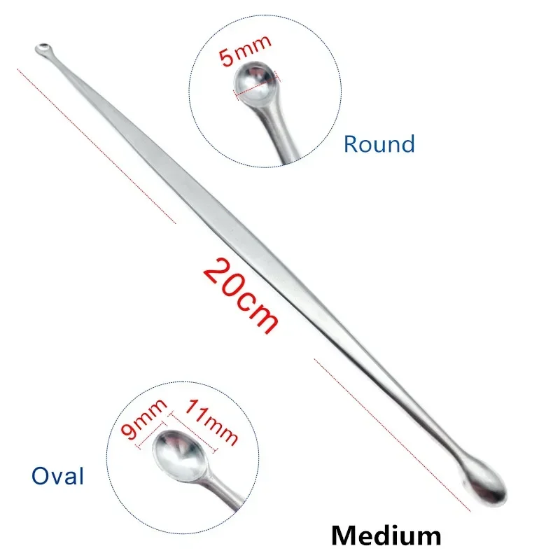 Orthopedic Steel  Double End Oval Round Bone Curette Volkman Bone Curette Veterinary orthopedics Instruments thumbnail 4