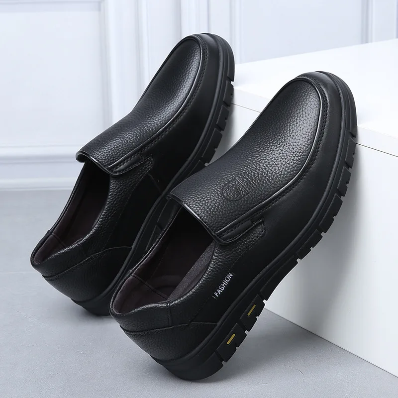 New Genuine Leather Handmade Shoes Casual Shoes For Men Flat Platform Walking Shoe Outdoor Footwear Loafers Breathable Sneakers thumbnail 3