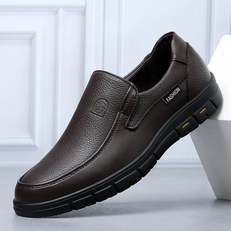 New Genuine Leather Handmade Shoes Casual Shoes For Men Flat Platform Walking Shoe Outdoor Footwear Loafers Breathable Sneakers thumbnail 4