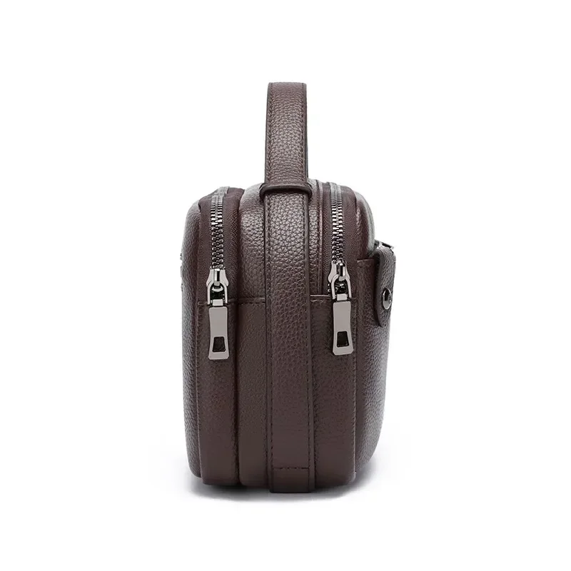 High quality cowhide leather solid color men's handbag large capacity wallet card bag designer luxury Bag clutch New Year's Gift thumbnail 5