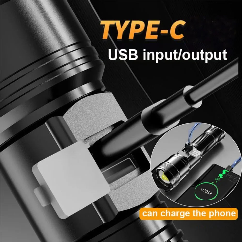 1600000 LM Super Bright Flashlight USB Rechargeable LED Long Range Tactical Torch Outdoor Waterproof Camping Fishing Lantern thumbnail 4