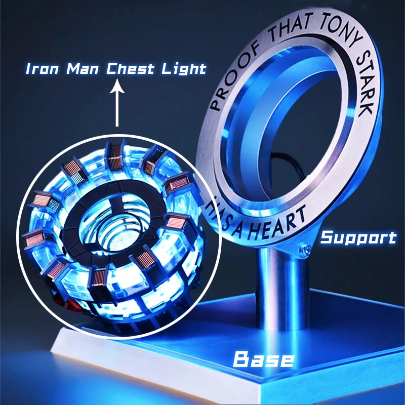 New Sale:  Man Mk1 and Mk2 Arc Reactors Tony Stark's Heart of Mark Armor Avengers Figures with LED Lights 1:1 Chest lamp toy edc thumbnail 6