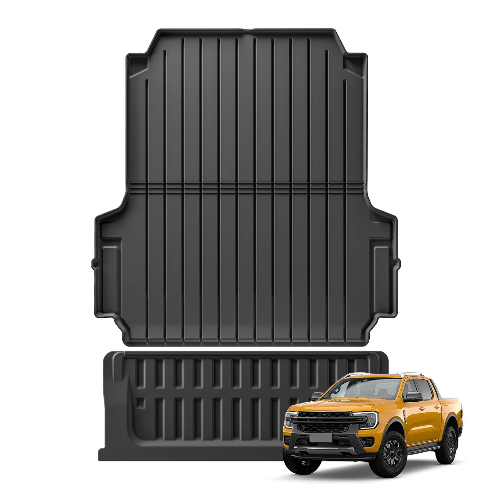 for Ford Ranger 2024 2025 US Version fit 5FT 59.6Bed Car Truck Bed Mat Liner Trunk Bed Liner Black TPE 3D Floor mats thumbnail 3