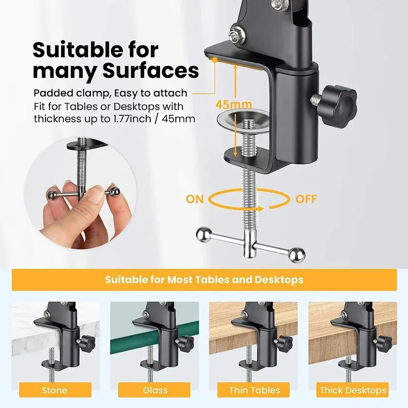 Flexible Arm Tripod For Phone Stand Table Folded Anchor Online Desktop Laptop Video Live Overhead Shot Photography thumbnail 5