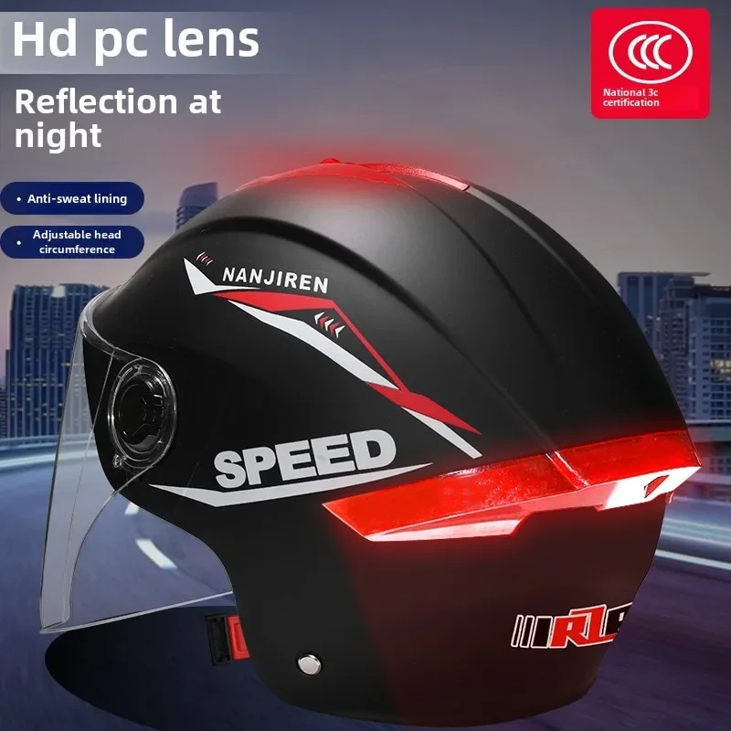 Electric Bike Motorcycle Helmet Sunscreen UV Resistant High Definition Lenses Summer Safety Cascos Para Moto Motocross thumbnail 2