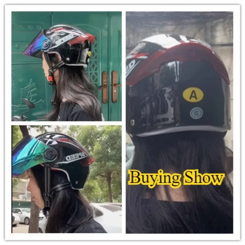 Electric Bike Motorcycle Helmet Sunscreen UV Resistant High Definition Lenses Summer Safety Cascos Para Moto Motocross thumbnail 6