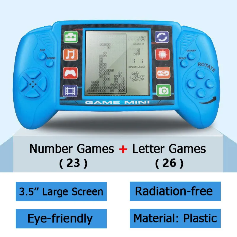3.5 Inch Large Screen Pocket Handheld Game Players Classic Retro for Tetris Game Machine Kids Children Electronic Toys Console thumbnail 3