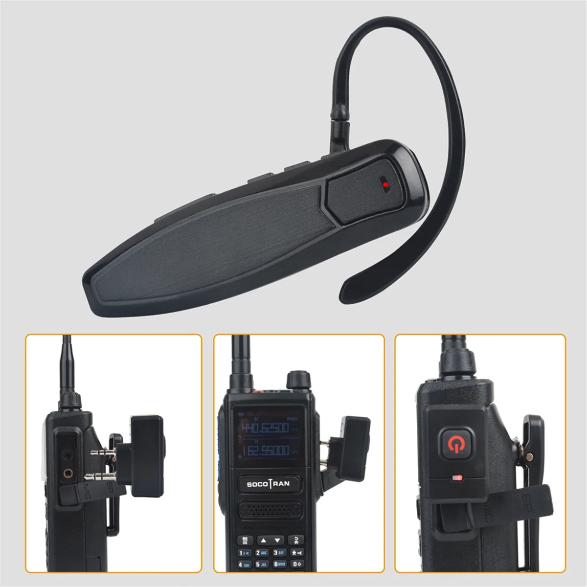 Walkie Talkie Wireless Bluetooth PTT Headset Earpiece Hands-Free K Plug for KENWOOD Microphone Headset Adapter thumbnail 6