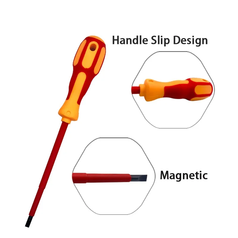 ESPLB 9pcs Insulated Screwdriver Strong Magnetic PP+TPR Handle CR-V Phillips Slotted Pozidriv Torx Screwdriver thumbnail 3