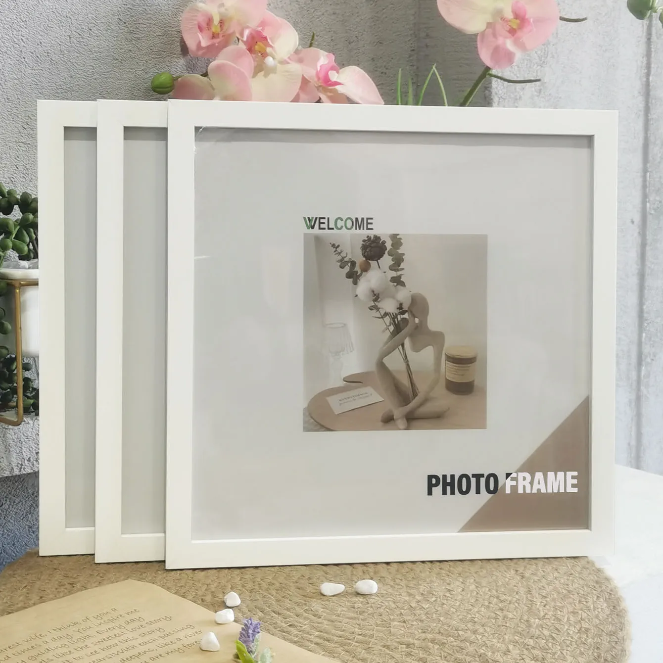 3Pcs Wood Square Photo Frames For Wall Hanging or Desktop Decor 20X20 30X30cm Posters Portrait Frame Picture Commemorat Gift thumbnail 6