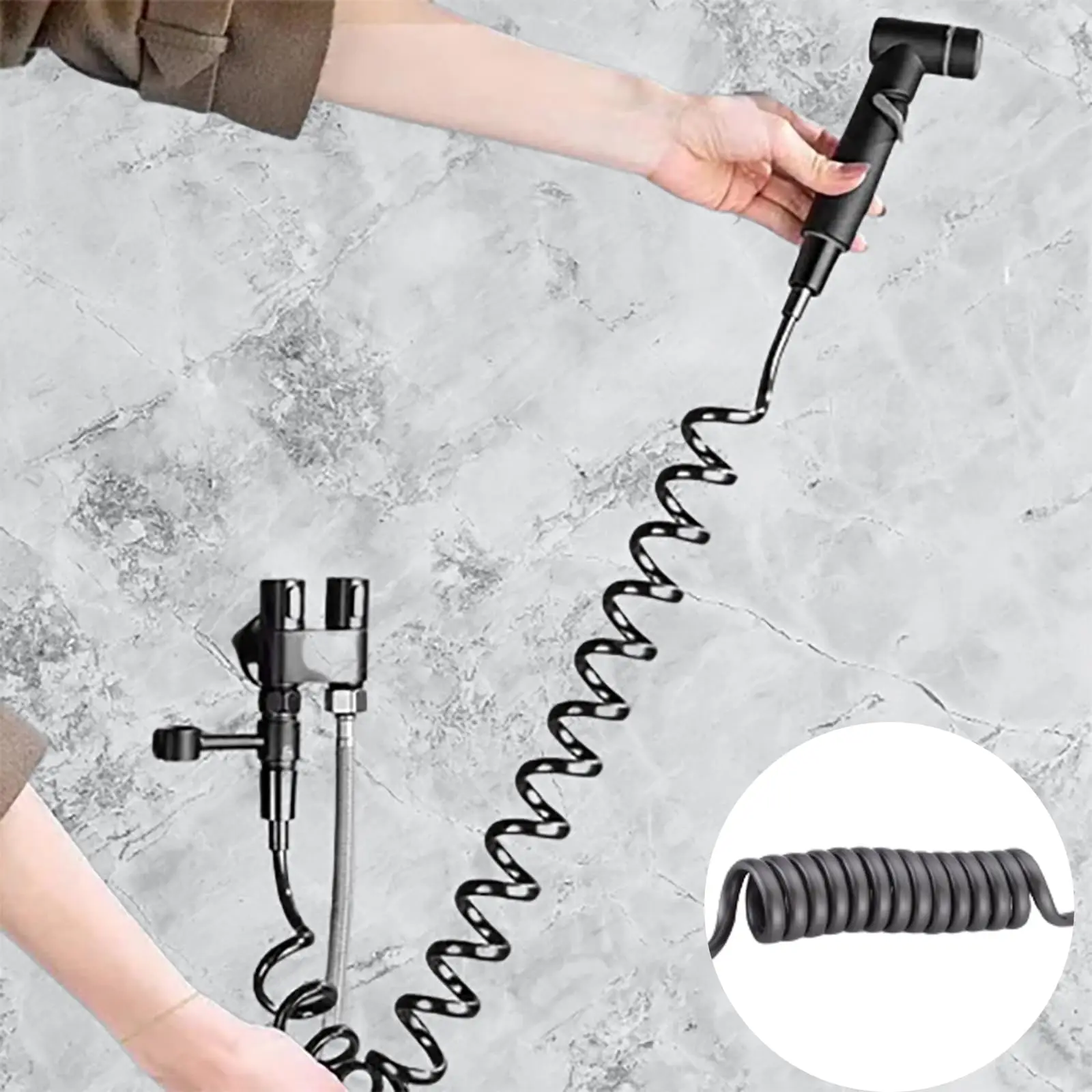 2024 New Hand Held Bidet Sprayer for Toilet, Mini Toilet Faucet Sprayer Shower Portable Bidet Set,double outlet angle valve thumbnail 4