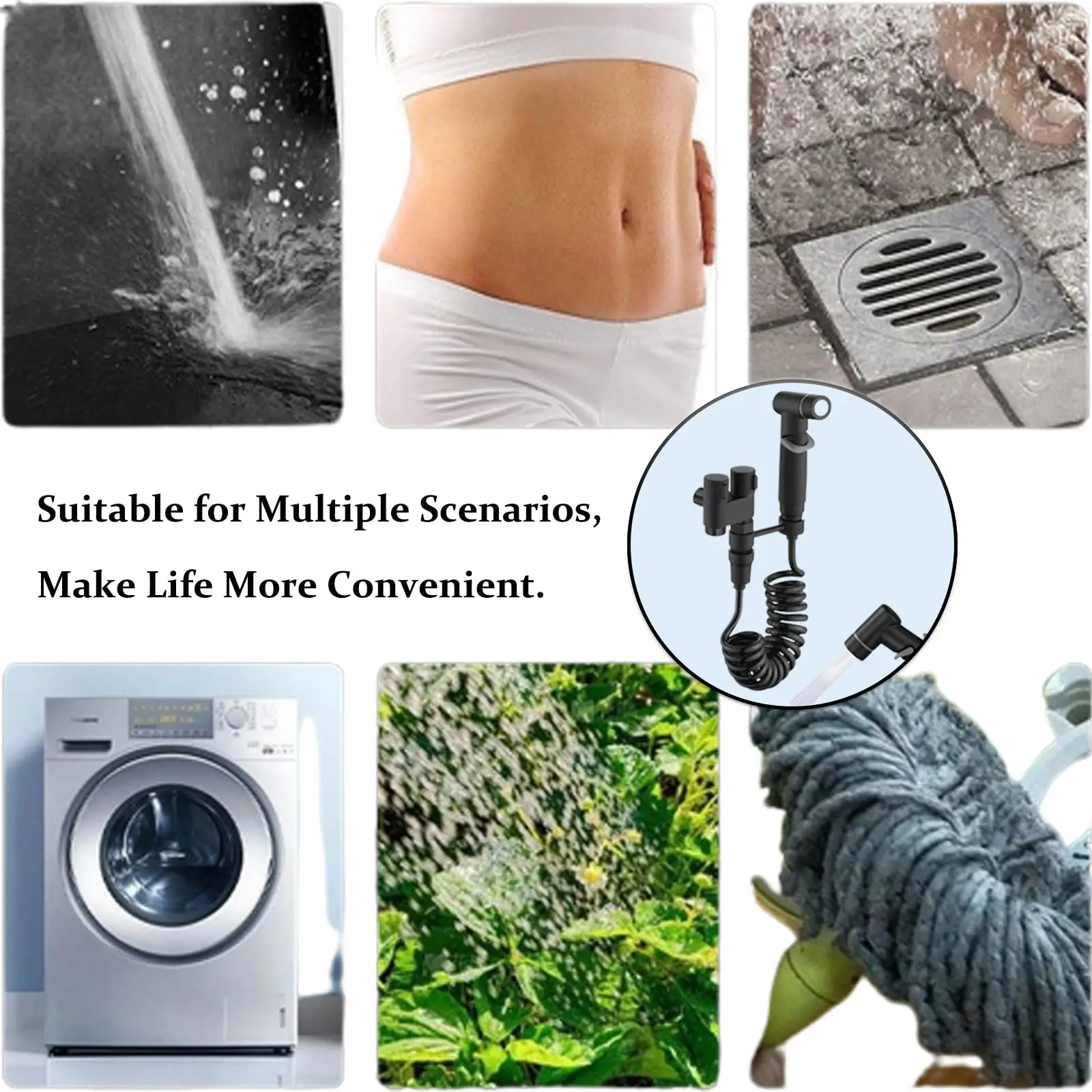 2024 New Hand Held Bidet Sprayer for Toilet, Mini Toilet Faucet Sprayer Shower Portable Bidet Set,double outlet angle valve thumbnail 3