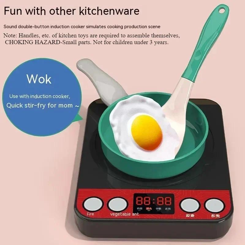 Kids Kitchen Toys Set 92/86/69/59PCS Play Kitchen Accessories Kit with Play Pots Pretend Food Cooking Toy Toddler Girls Boy Gift thumbnail 3