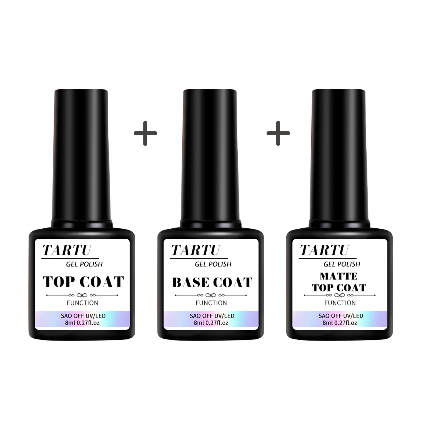 8ml Multi-Use Functional Gel Nail Art Set Base Coat Diamond Top Coat,Matte Top,Soak Off Gel Nail Polish for Nail Art Design Tool thumbnail 2