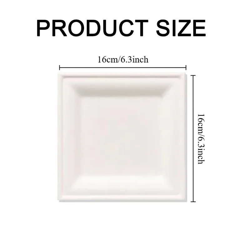 20/50PCS White Disposable Square Paper Plates Eco-friendly Paper Food Plates Barbecue Salad Bread Dessert Party Tableware thumbnail 2