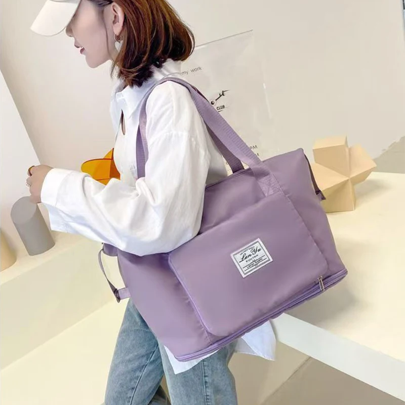 Foldable expandable travel bag, large capacity waterproof luggage bag, tote bag, travel luggage bag suitable for weekend camping thumbnail 4
