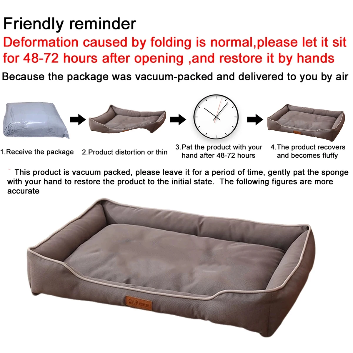 Four Season Square Dog Bed for Large Dog Mattress Bite-resistant Cat Bed Soft Thickened Dog Bed Waterproof Sofa Pet House thumbnail 5