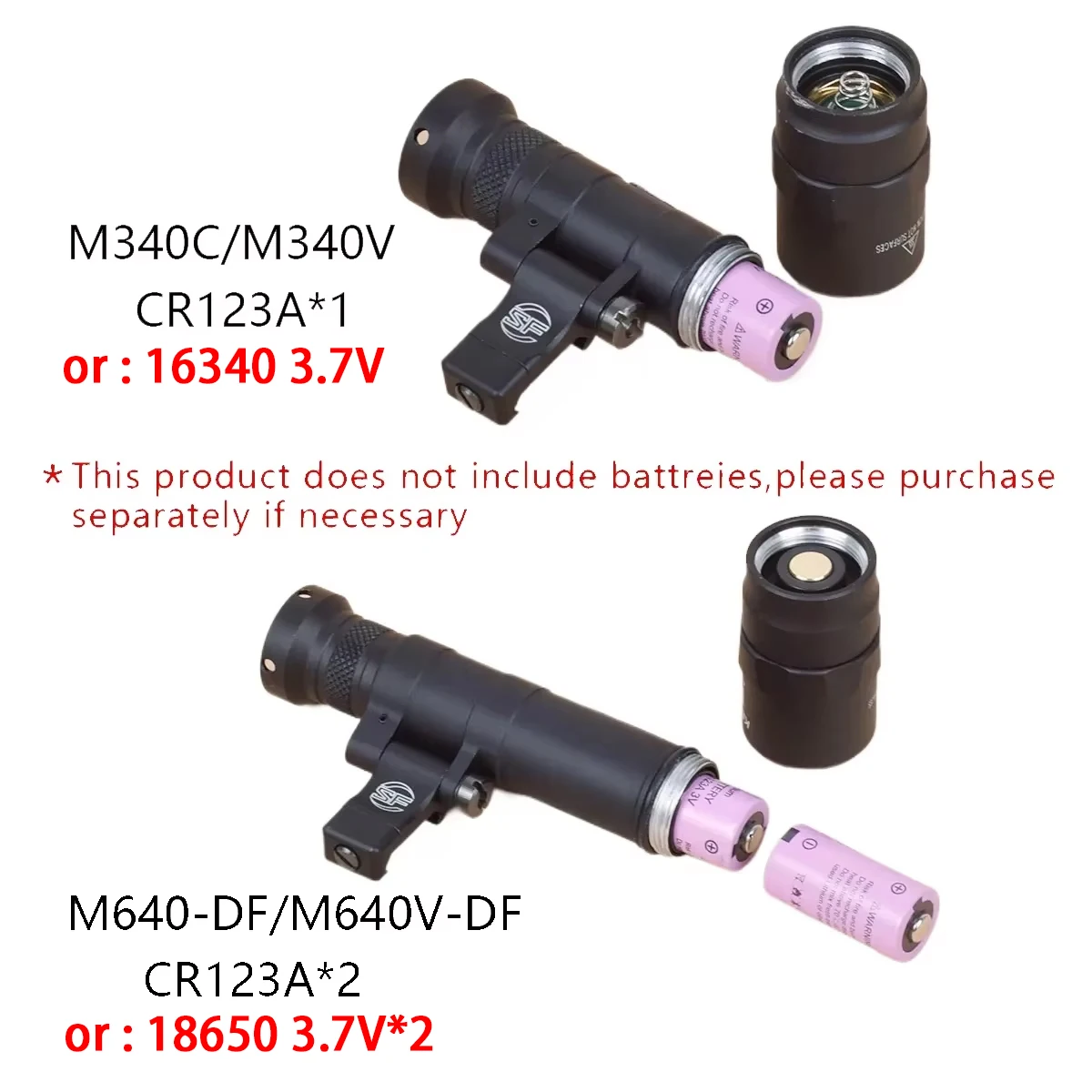 Tactical Surefire M600 M340 DF M640 SF Flashlight M340V Scout Light 20mm Picatinny Rail M LOK Mount Airsoft Hunting Light Lamp thumbnail 4