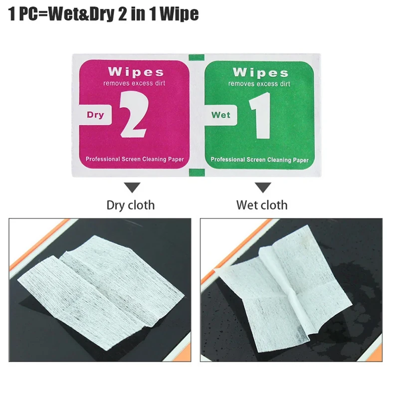 5PCS Wet Dry Wipes Cleaning Cloths Dust Sticker Tools For Tempered Glass Screen Protector Guard Film For Phones Camera Tablet thumbnail 3