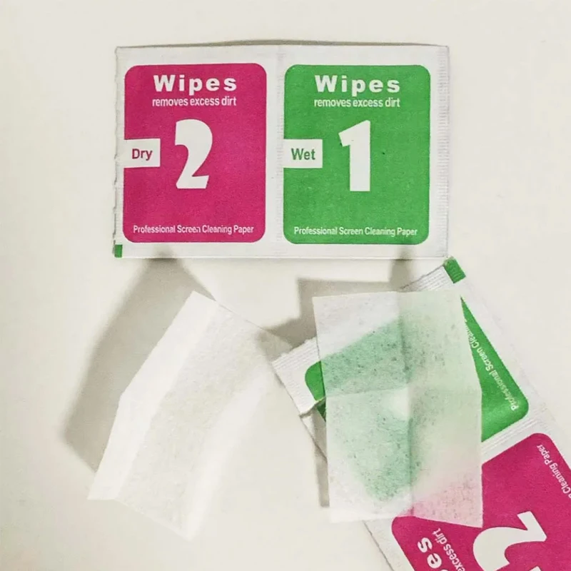 5PCS Wet Dry Wipes Cleaning Cloths Dust Sticker Tools For Tempered Glass Screen Protector Guard Film For Phones Camera Tablet thumbnail 2