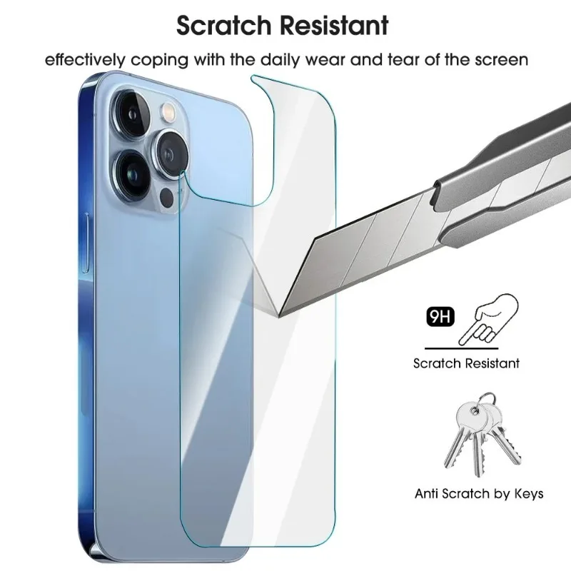1-3PCS Back Screen Tempered Glass For iPhone 17 16 15 12 14 13 Pro Max 14 16 15 Plus 12 13 Mini Phones Screen Protector Films thumbnail 3