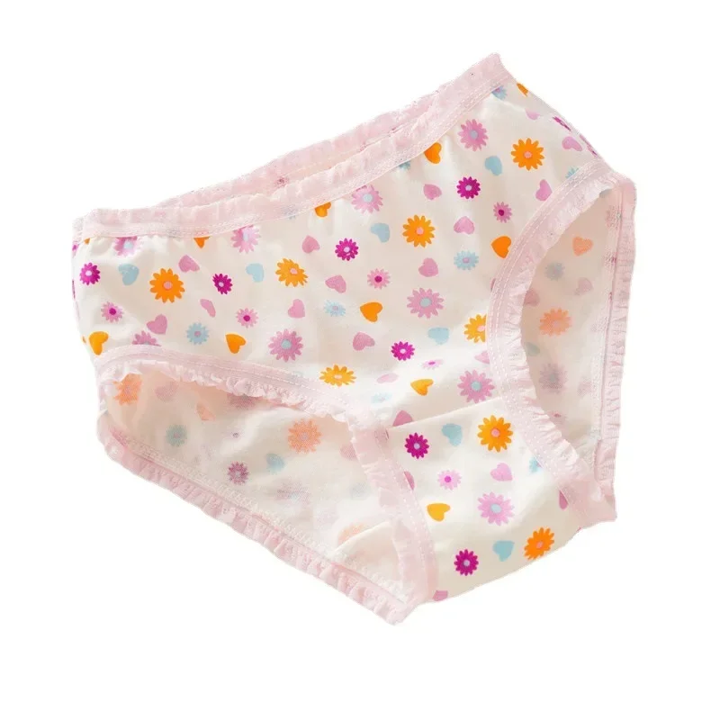 Lace Girls Floral Cotton Girls Briefs Cotton Panties Kids Shorts Daughter's Children's Floral Triangle Pants Made of Pure Cotton thumbnail 5